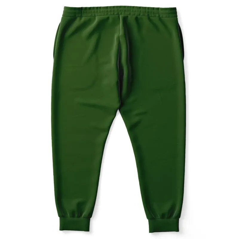 Dark Warm Green Joggers | Unisex | with PLUS sizes | Dark Pure Warm Green | C50M0Y100K80