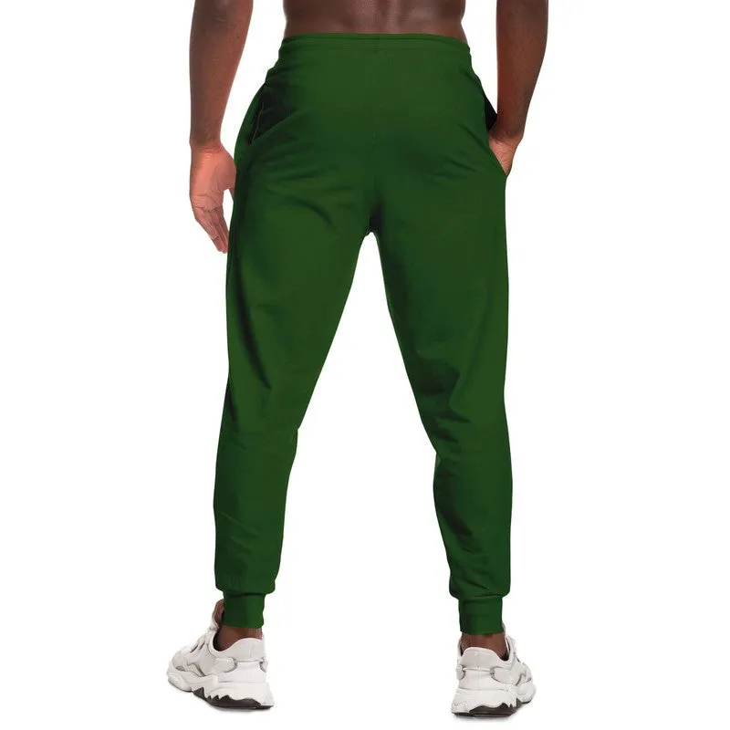 Dark Warm Green Joggers | Unisex | with PLUS sizes | Dark Pure Warm Green | C50M0Y100K80