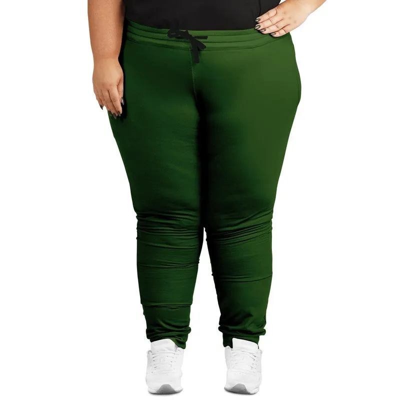 Dark Warm Green Joggers | Unisex | with PLUS sizes | Dark Pure Warm Green | C50M0Y100K80