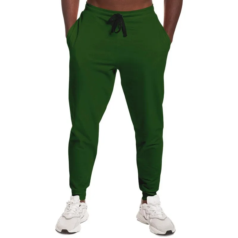 Dark Warm Green Joggers | Unisex | with PLUS sizes | Dark Pure Warm Green | C50M0Y100K80