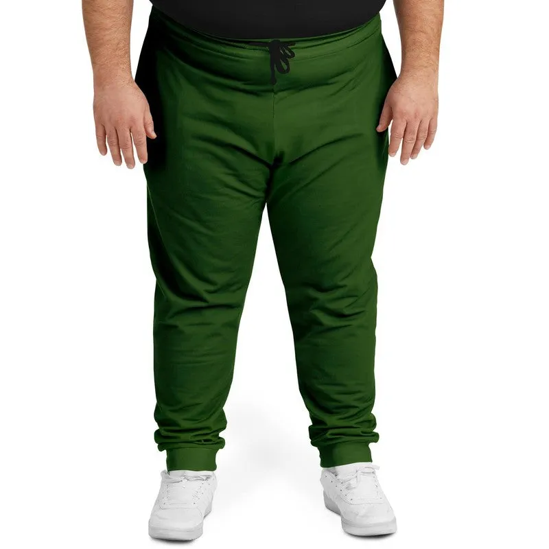 Dark Warm Green Joggers | Unisex | with PLUS sizes | Dark Pure Warm Green | C50M0Y100K80