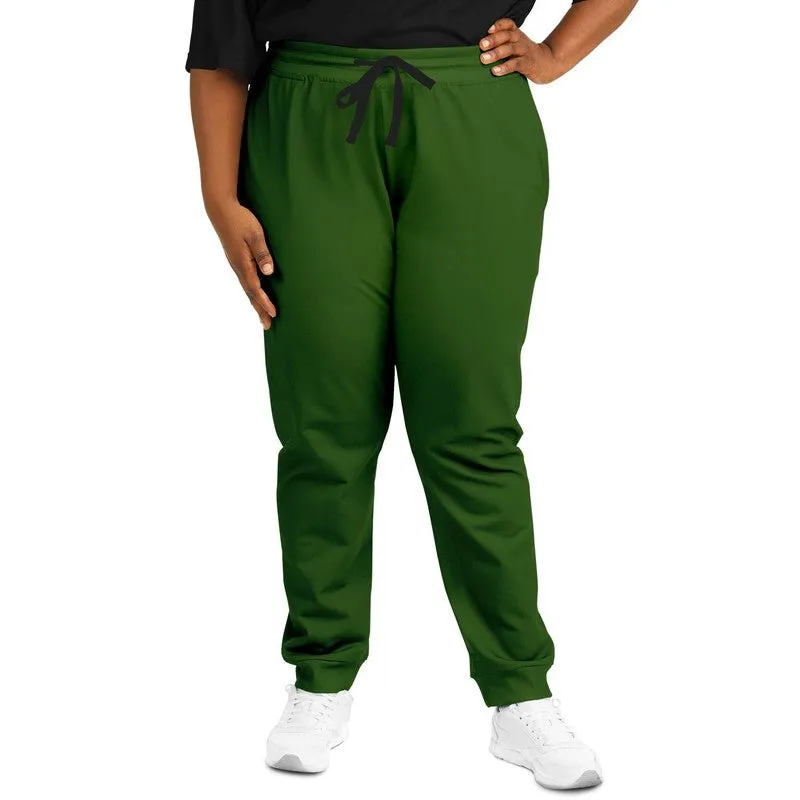 Dark Warm Green Joggers | Unisex | with PLUS sizes | Dark Pure Warm Green | C50M0Y100K80