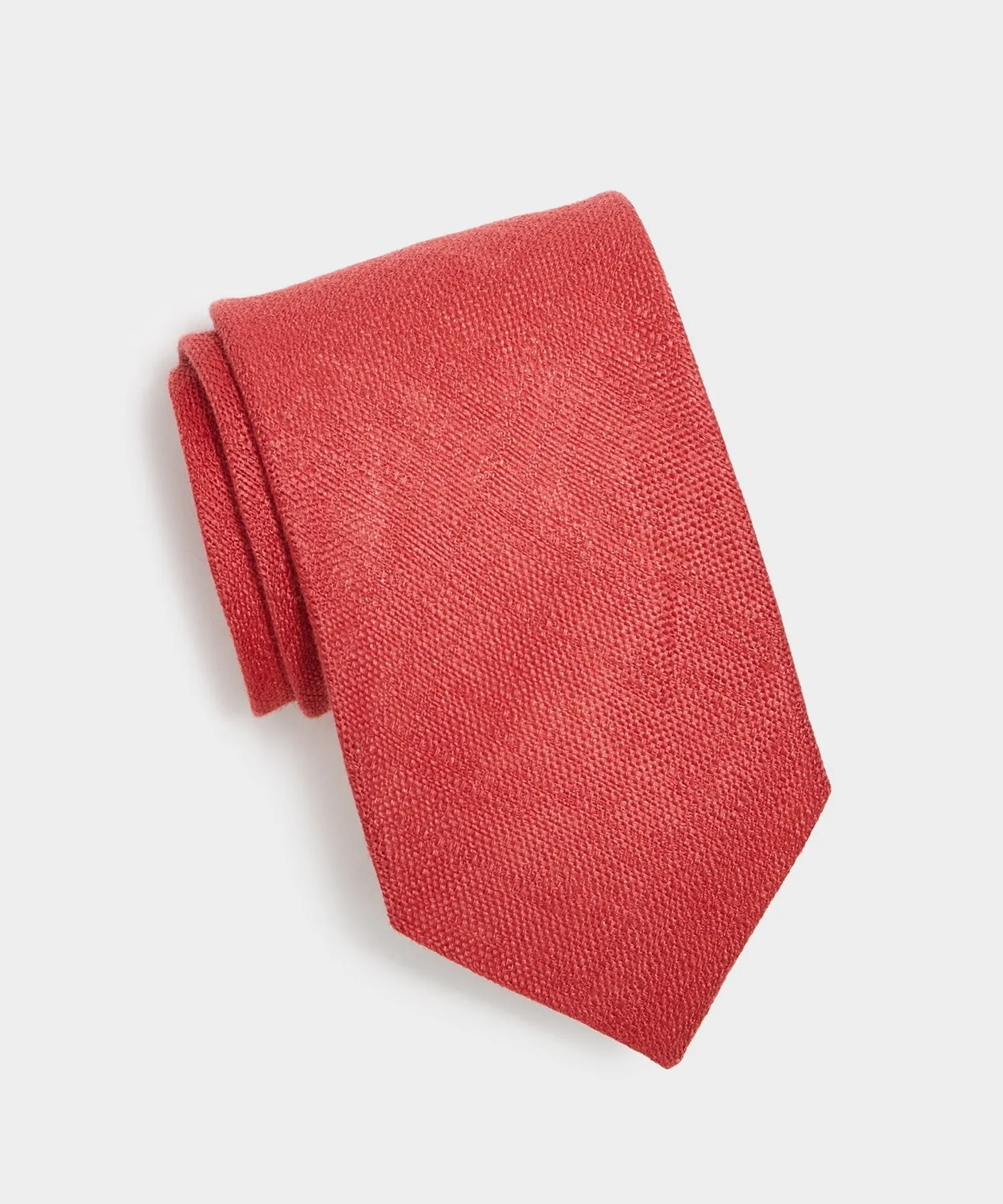 Drake's Textured Linen Tie in Red