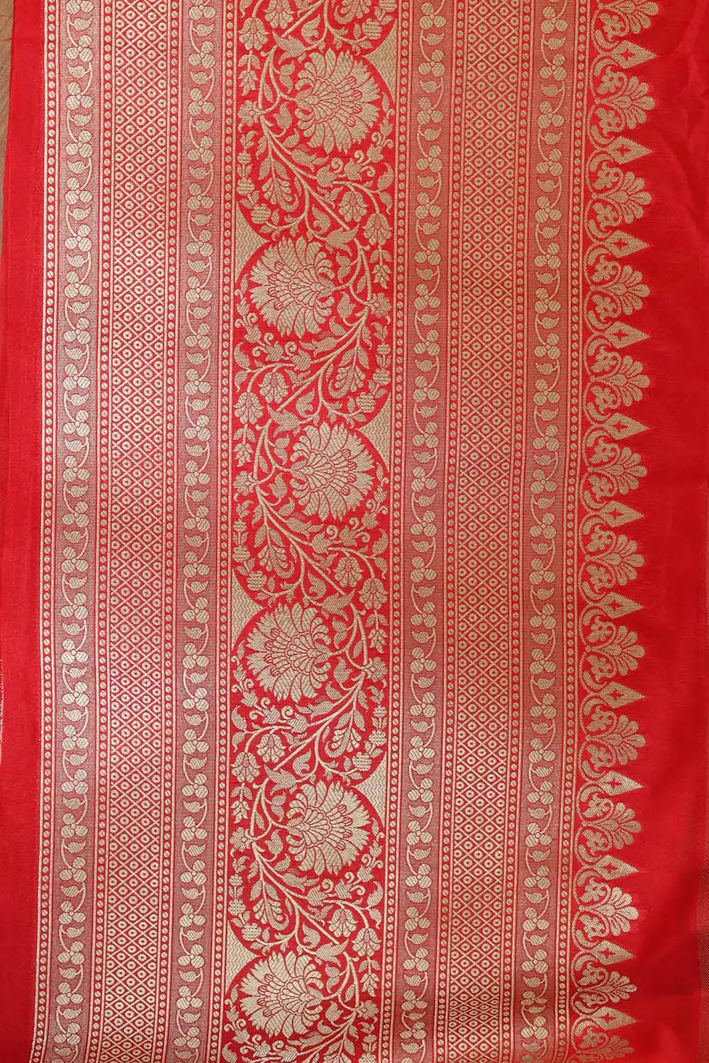 Elegant Red Banarasi Silk Lace ( 1 mtr )