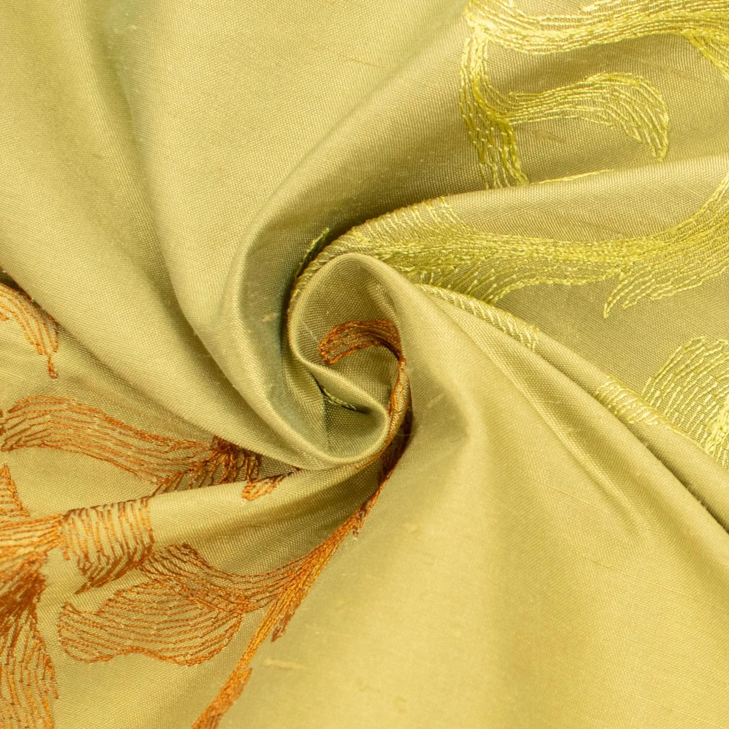 Embroidered Silk Dupion