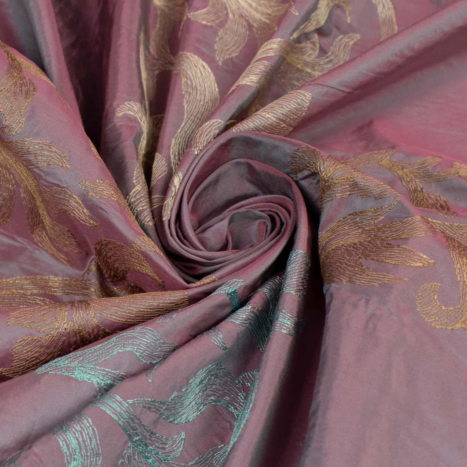 Embroidered Silk Dupion