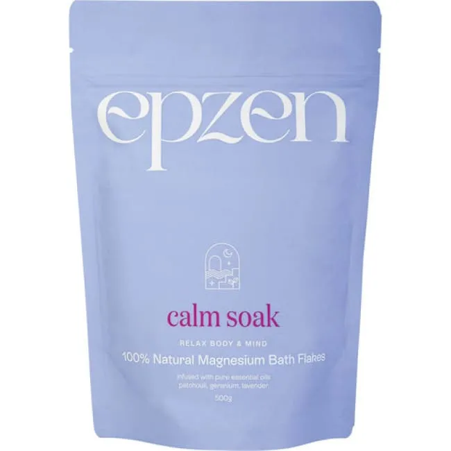 Epzen Calm Soak 100% Natural Magnesium Bath Flakes 500g