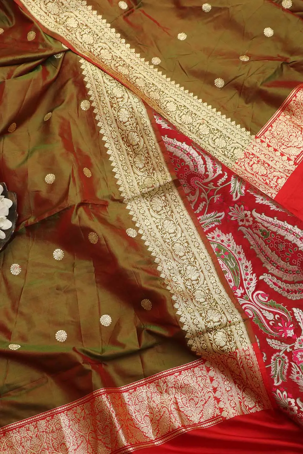 Exquisite Red Banarasi Kimkhwab Silk Meenakari Suit With Banarasi Pure Katan Silk Dupatta