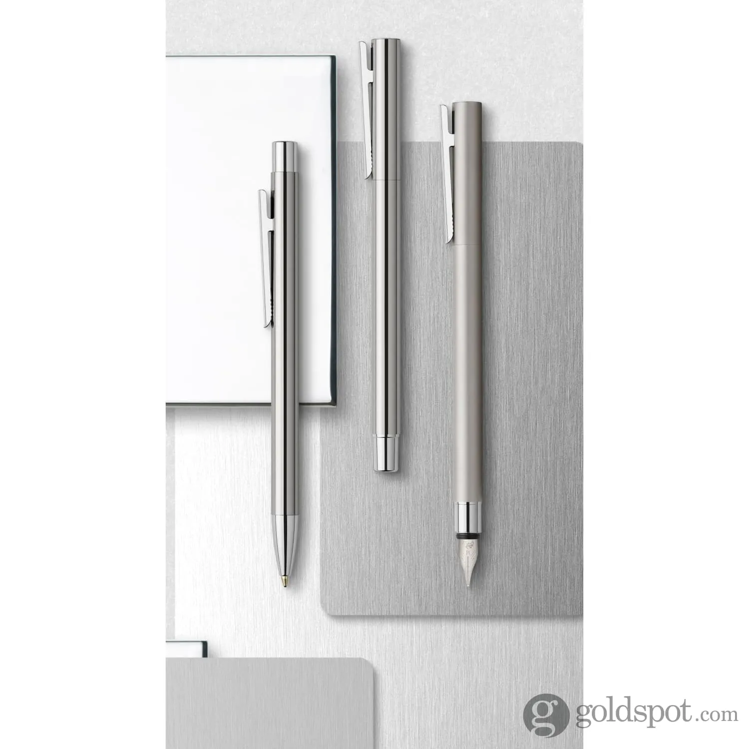 Faber-Castell Design Neo Slim Fountain Pen in Stainless Steel Polished