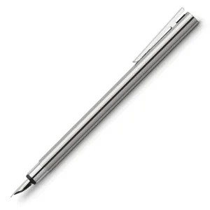 Faber-Castell Design Neo Slim Fountain Pen in Stainless Steel Polished