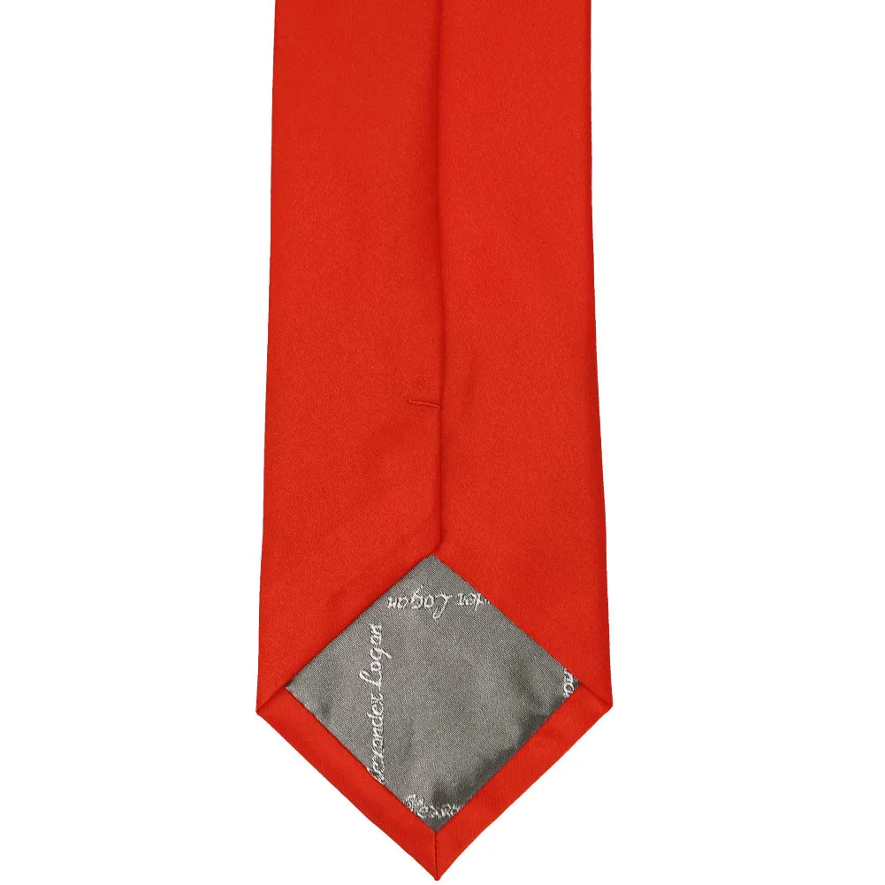 Fire Engine Red Solid Color Necktie