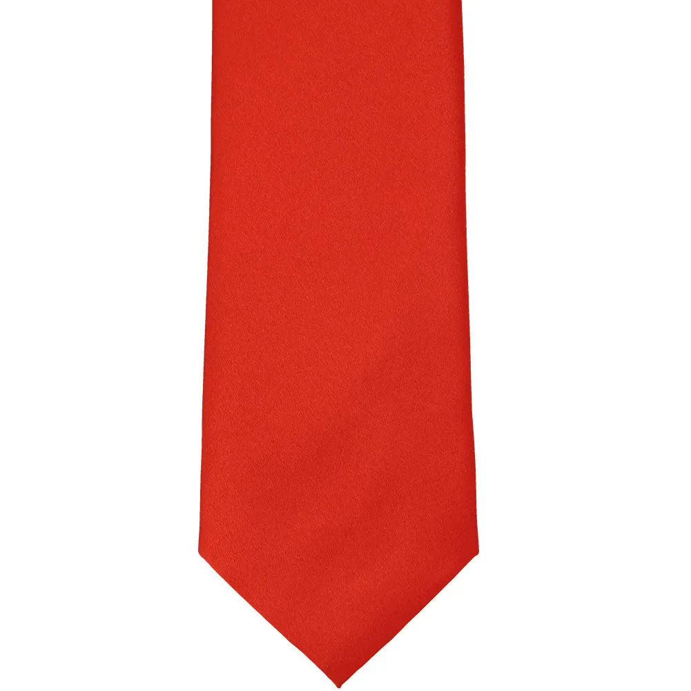 Fire Engine Red Solid Color Necktie