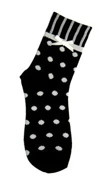 Foot Traffic Bow Tie Polka Dot Black Sock