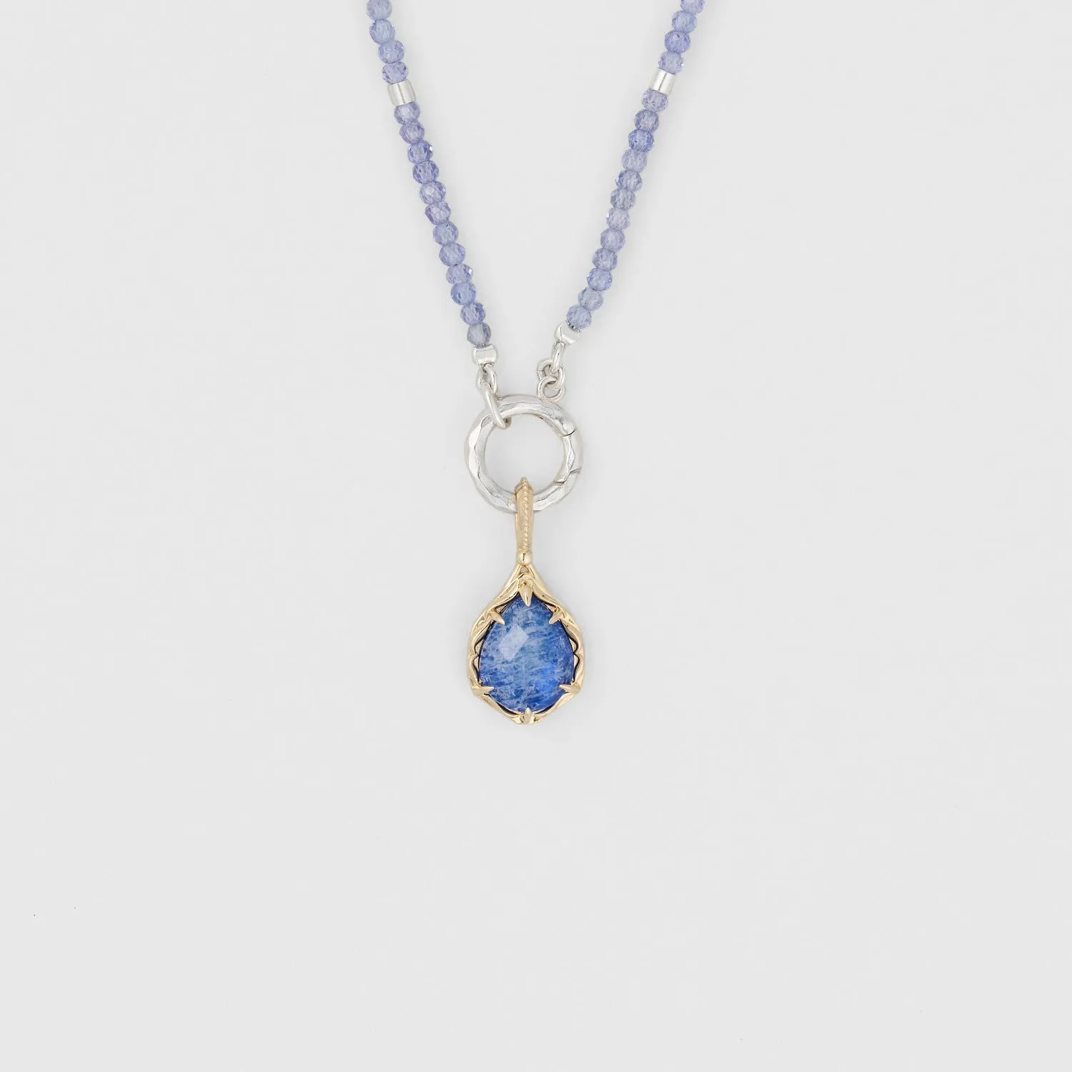 French Retro Beaded Tanzanite Necklace