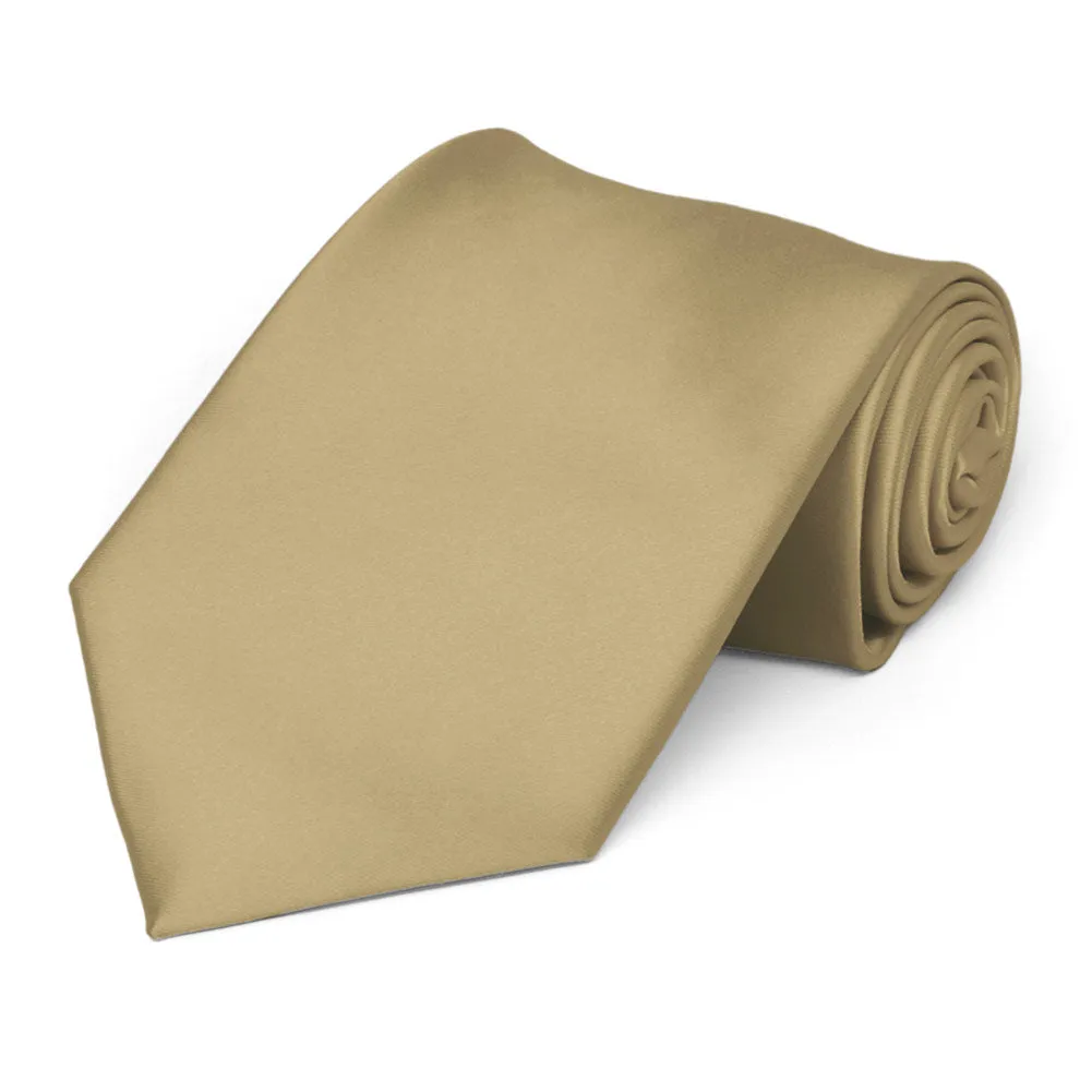 Golden Champagne Premium Solid Color Necktie