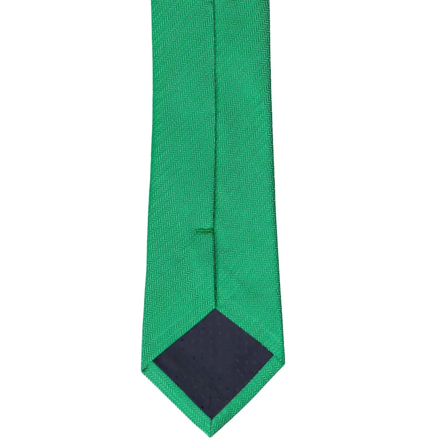 Green Herringbone Silk Slim Necktie, 2.5" Width