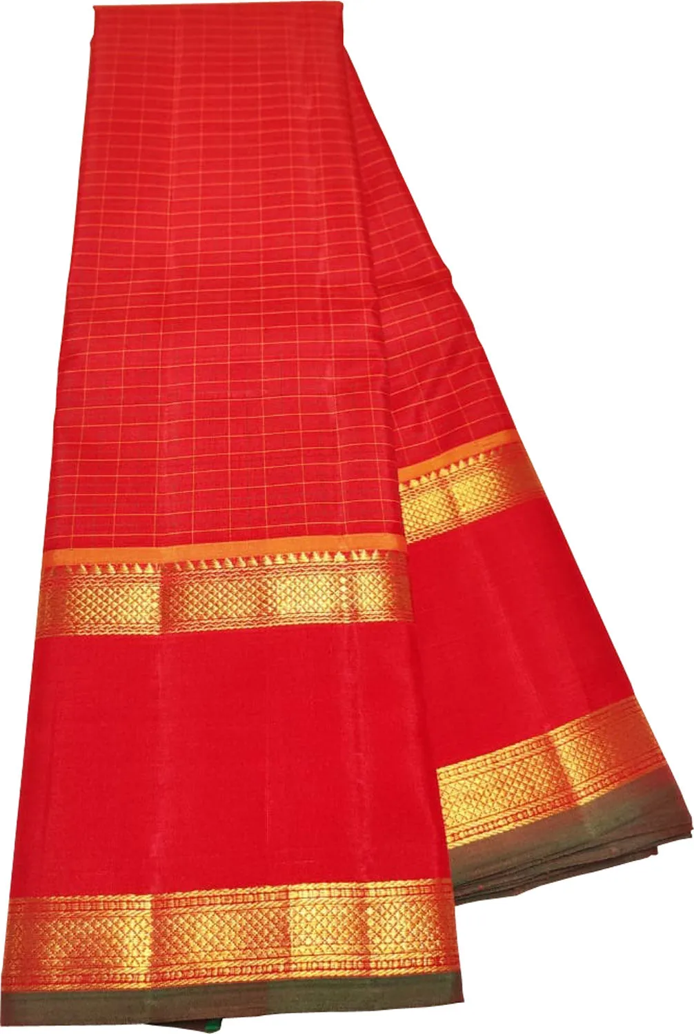 Handloom Kanjeevaram Silk Saree - Red Pure Elegance