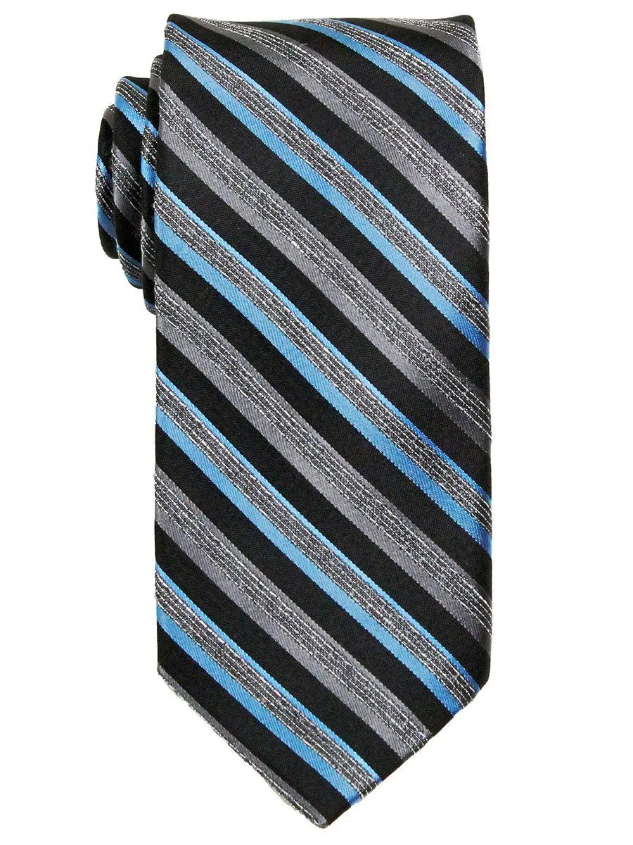 Heritage House 23745 100% Silk Boy's Tie - Neat - Black / Blue / Gray