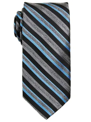 Heritage House 23745 100% Silk Boy's Tie - Neat - Black / Blue / Gray