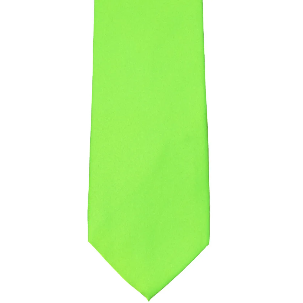 Hot Lime Green Solid Color Necktie