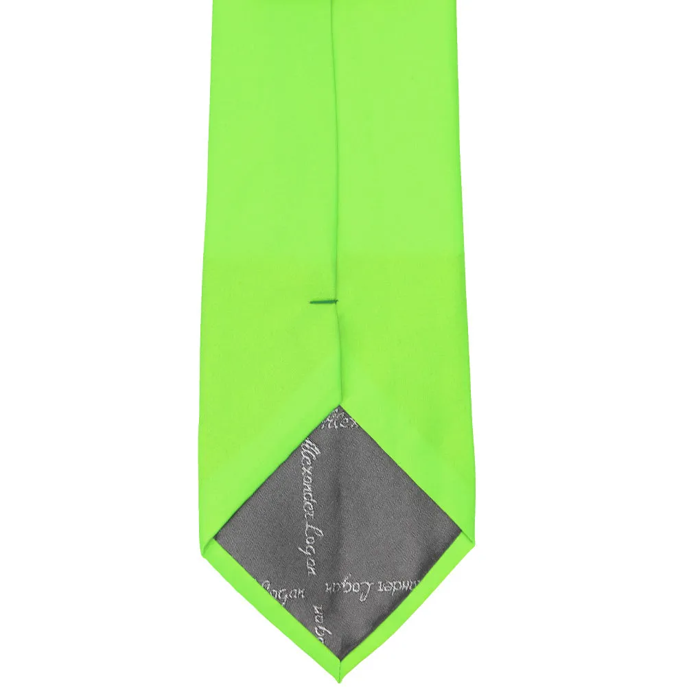 Hot Lime Green Solid Color Necktie