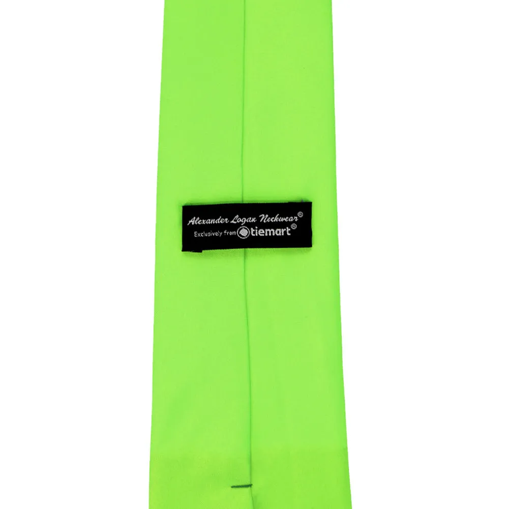 Hot Lime Green Solid Color Necktie