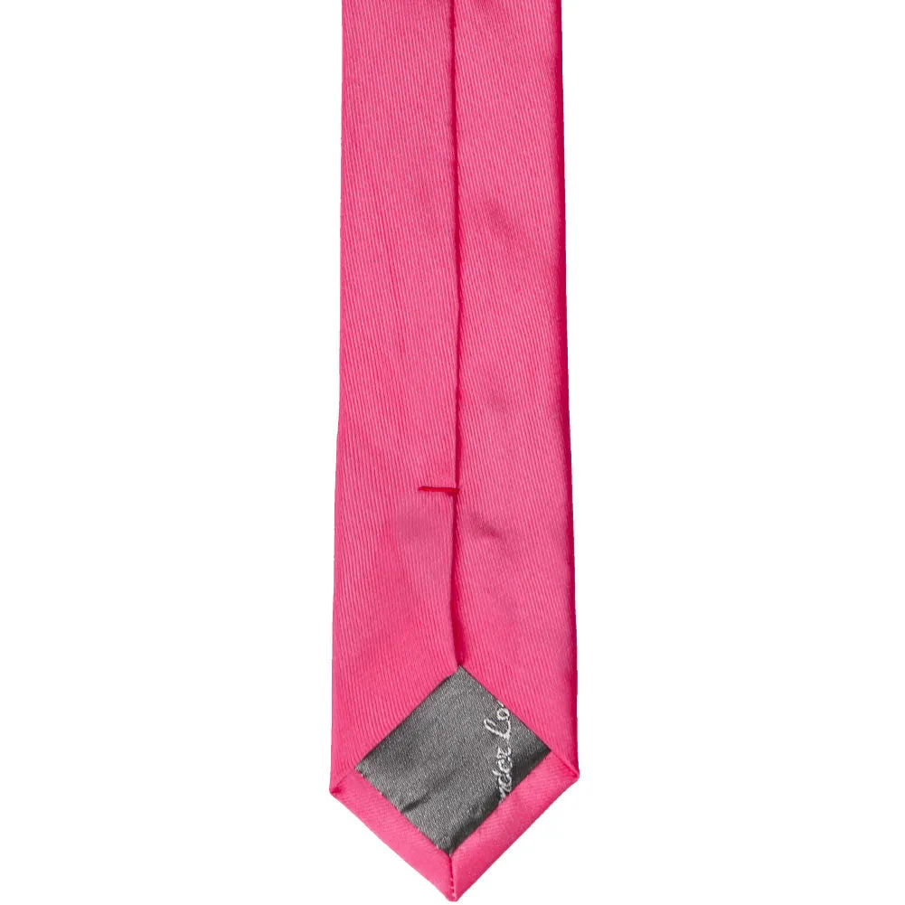 Hot Pink Skinny Solid Color Necktie, 2" Width