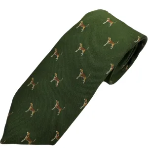 Hounds Motif Silk Sporting Tie