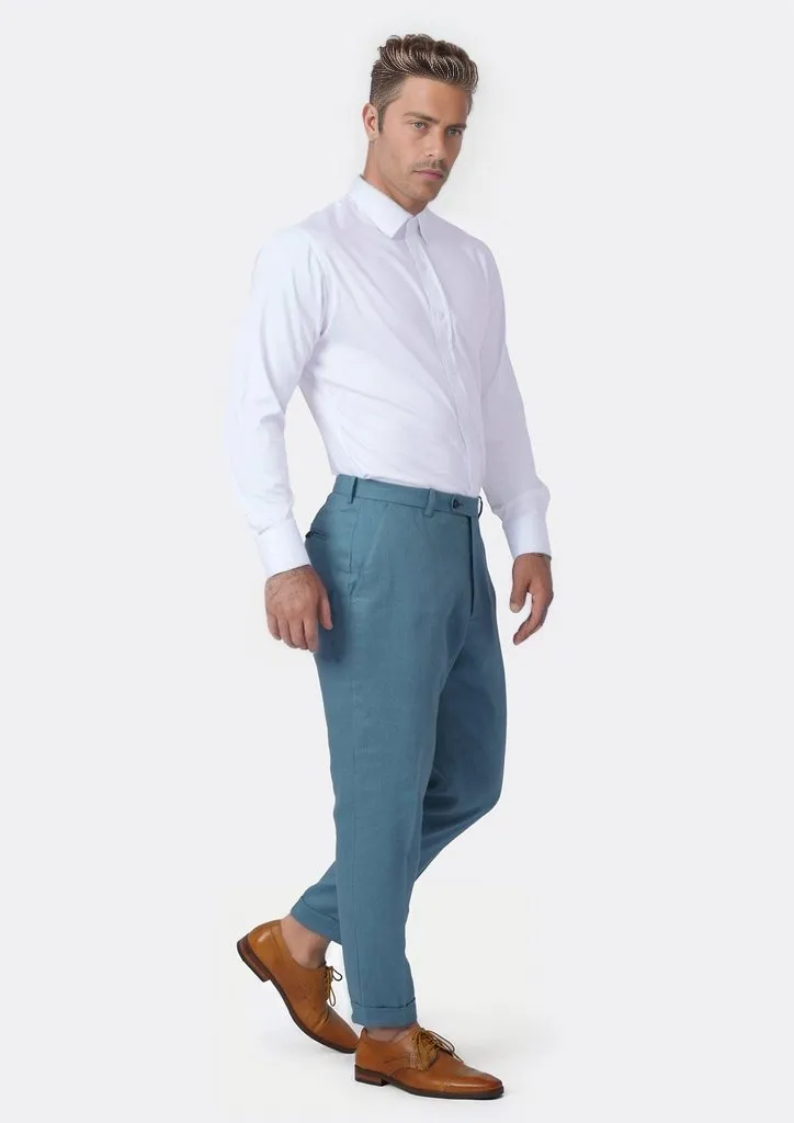 Koi Blue Linen Pants