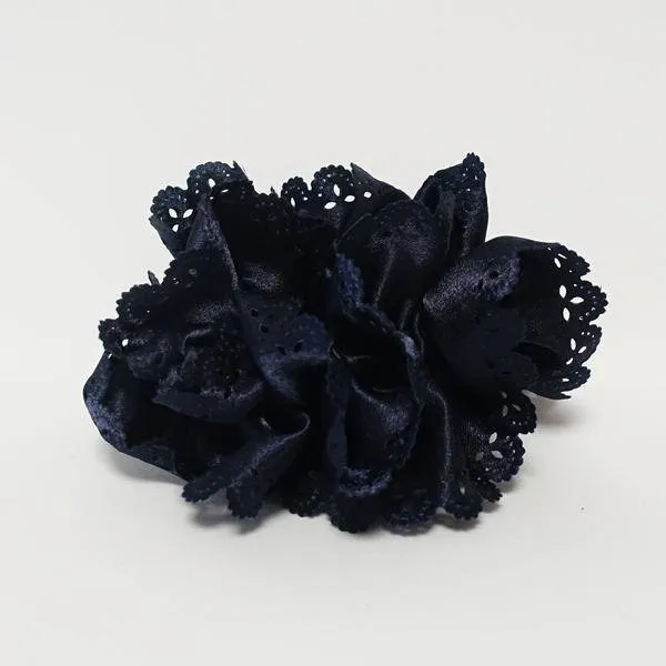 Lace edge scrunchies Glossy Satin Women Hair Elastics Scrunchies