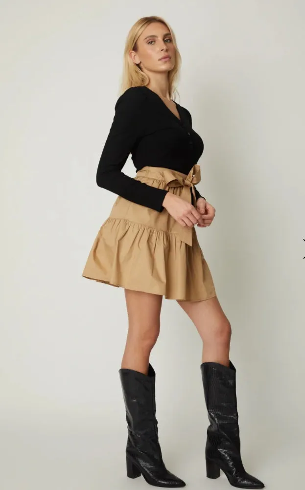 Margot Two Tone Dress Black/Khaki