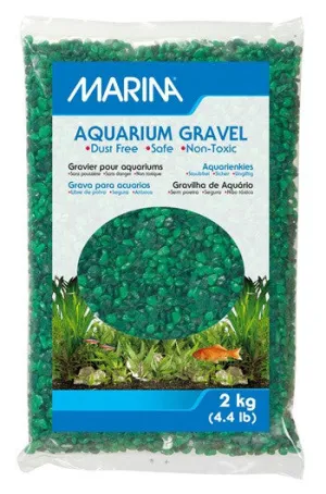 Marina Decorative Aquarium Gravel, "Green Tone on Tone"; available in 2 sizes.