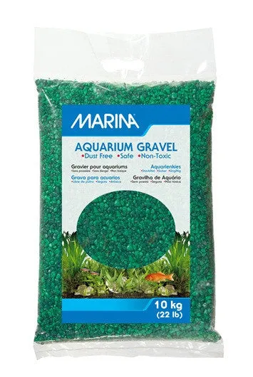 Marina Decorative Aquarium Gravel, "Green Tone on Tone"; available in 2 sizes.