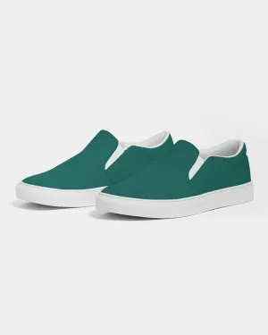 Medium Dark Blue Cool Green Slip-On Canvas Sneakers | Men's | Medium Dark Pure Blue Cool Green | C100M0Y50K60