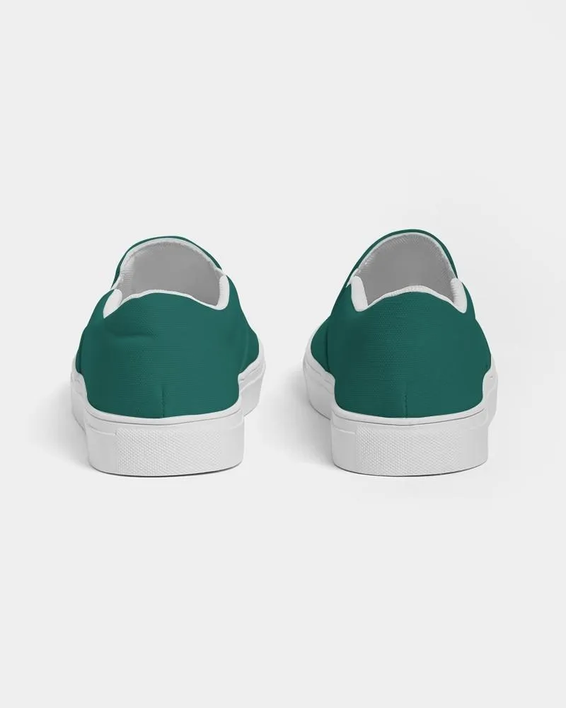 Medium Dark Blue Cool Green Slip-On Canvas Sneakers | Men's | Medium Dark Pure Blue Cool Green | C100M0Y50K60