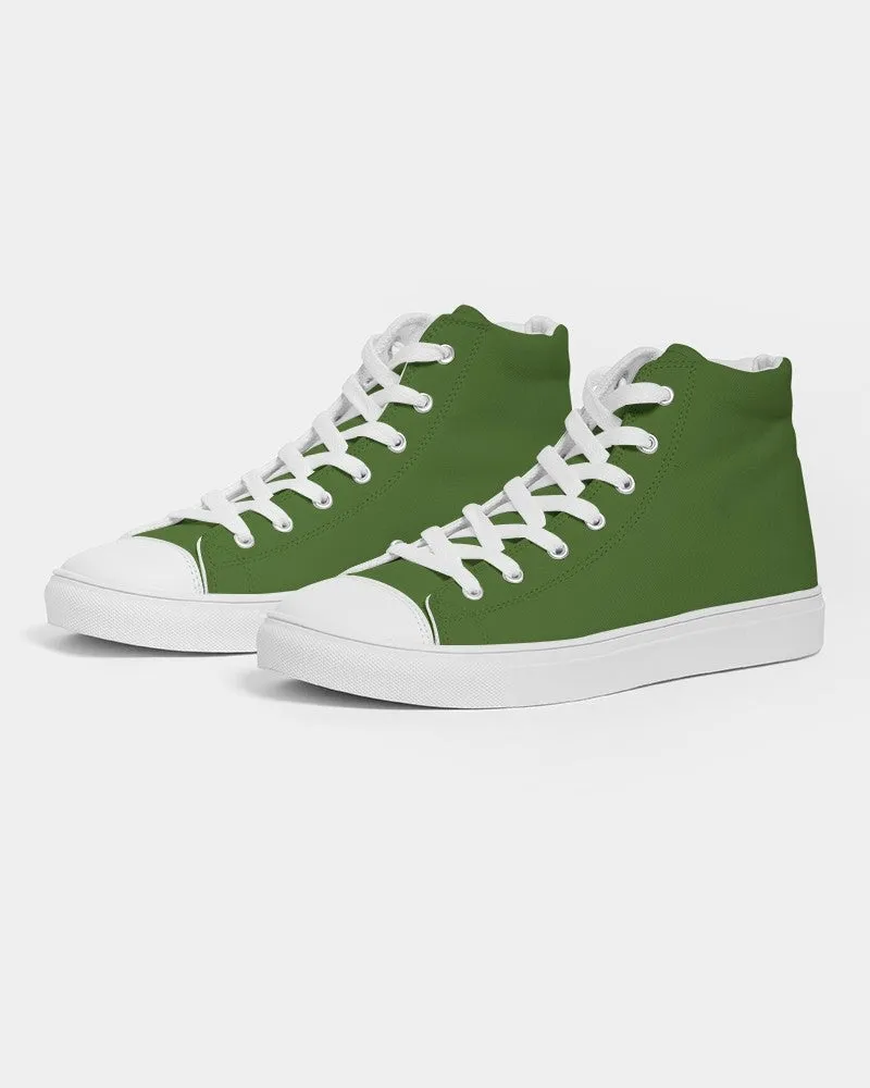 Medium Dark Warm Green Women's High-top Canvas Sneakers | Women's | Medium Dark Pure Warm Green | C50M0Y100K60