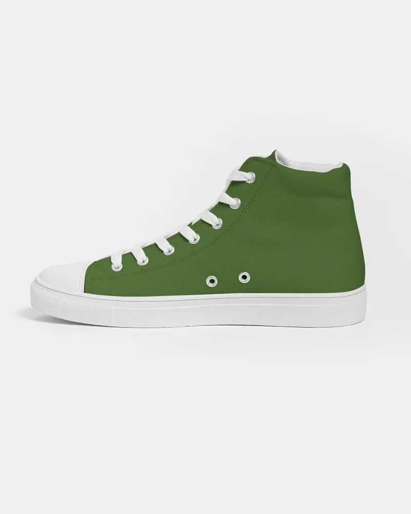 Medium Dark Warm Green Women's High-top Canvas Sneakers | Women's | Medium Dark Pure Warm Green | C50M0Y100K60