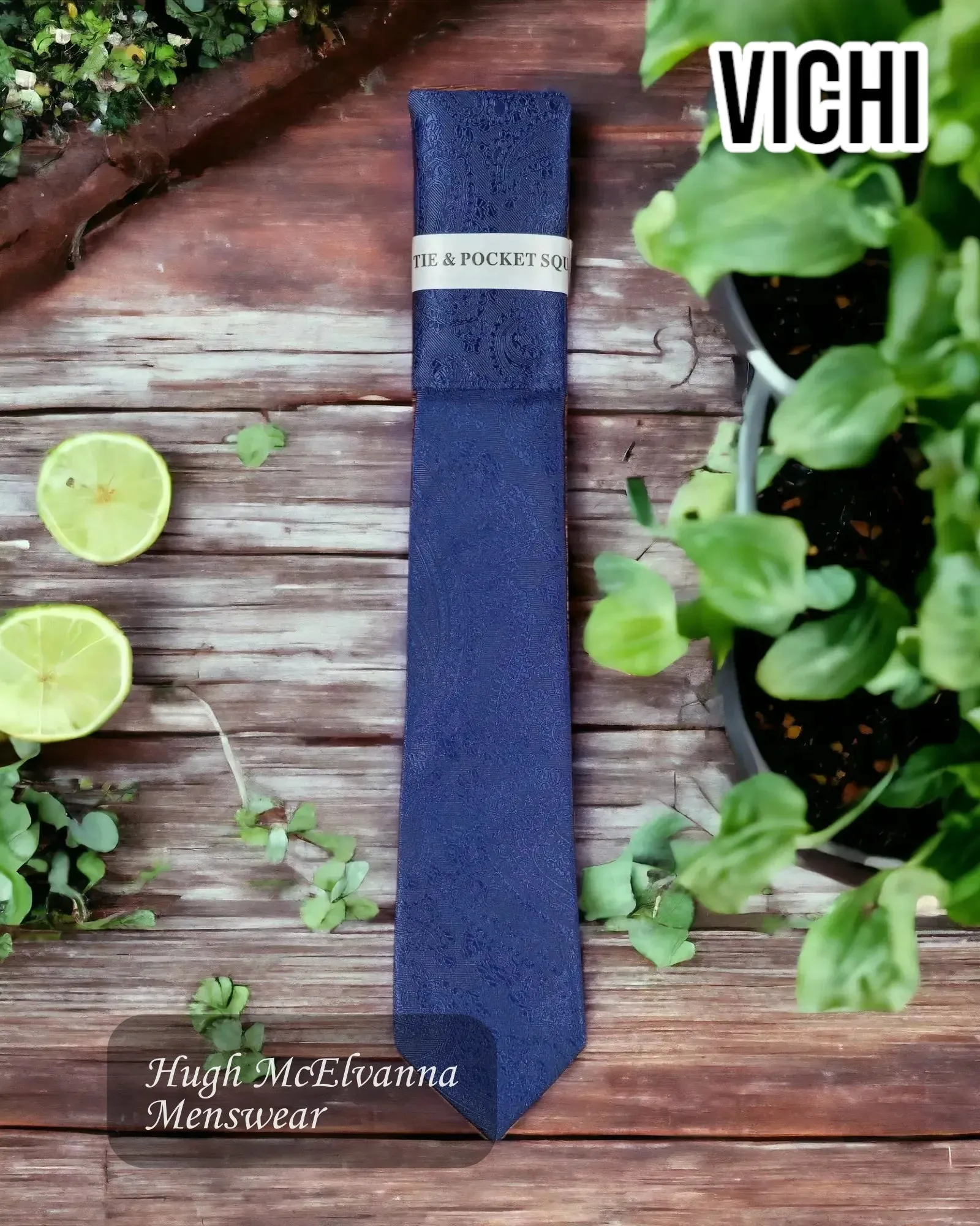 Men's Navy Design Necktie F90E