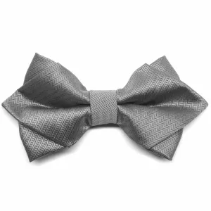 Mercury Silver Herringbone Diamond Tip Bow Tie