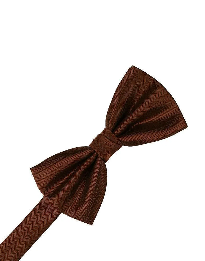 Merlot Herringbone Bow Tie