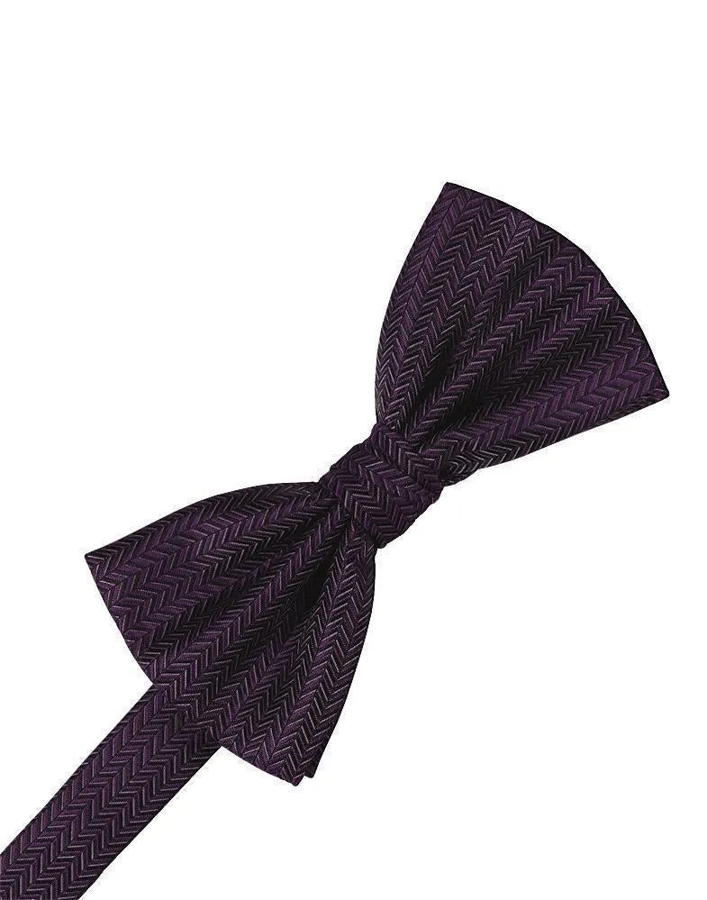 Merlot Herringbone Bow Tie