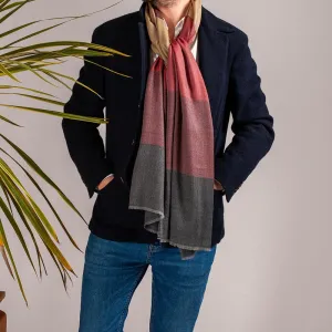 Merton Burgundy Silk and Wool Scarf