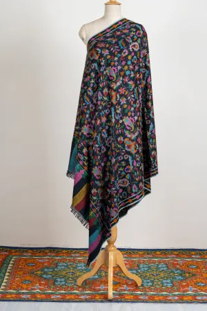 Midnight Garden Pure Pashmina with Kani Floral Splendor