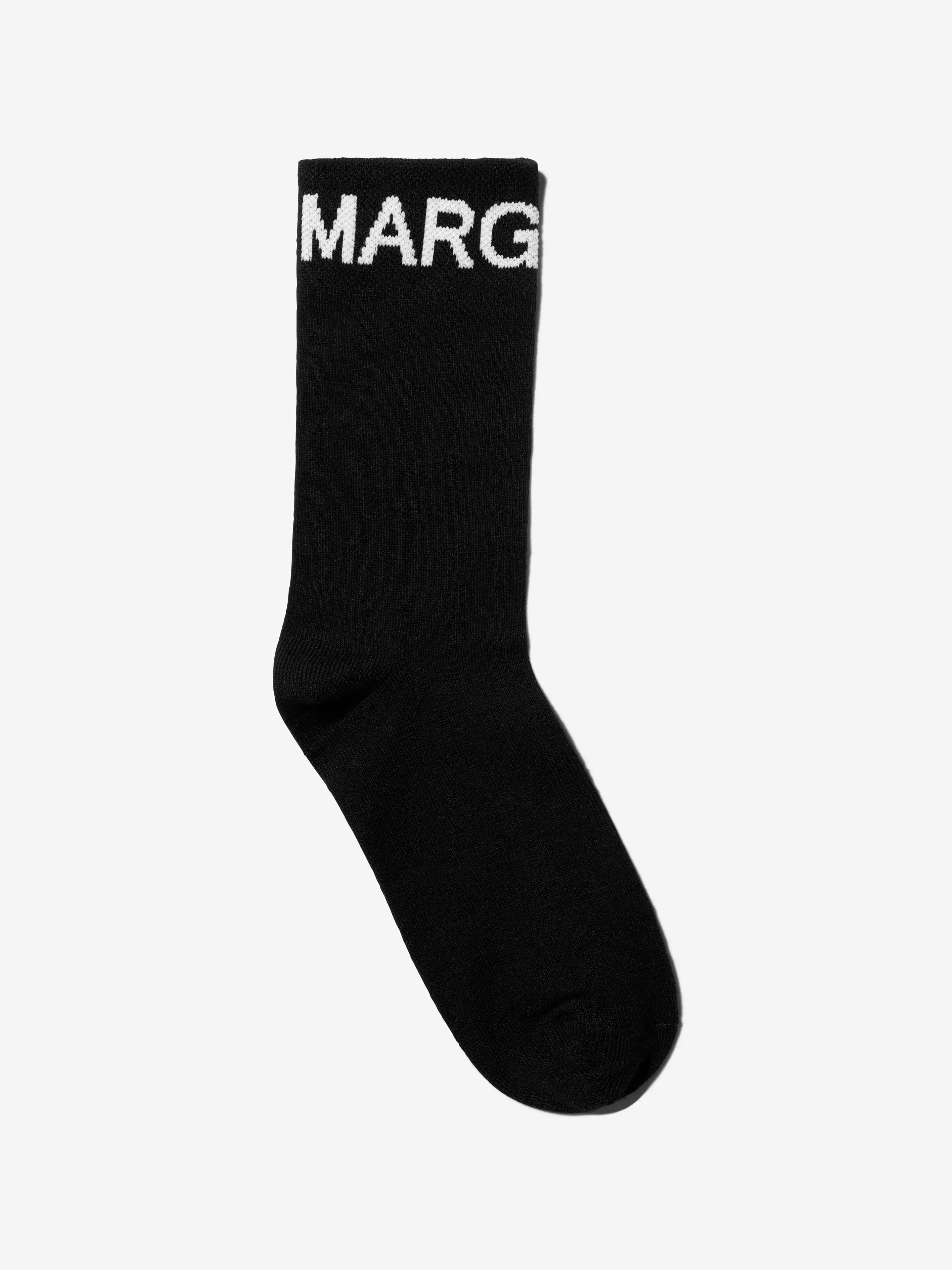 MM6 Maison Margiela Kids Logo Socks In Black