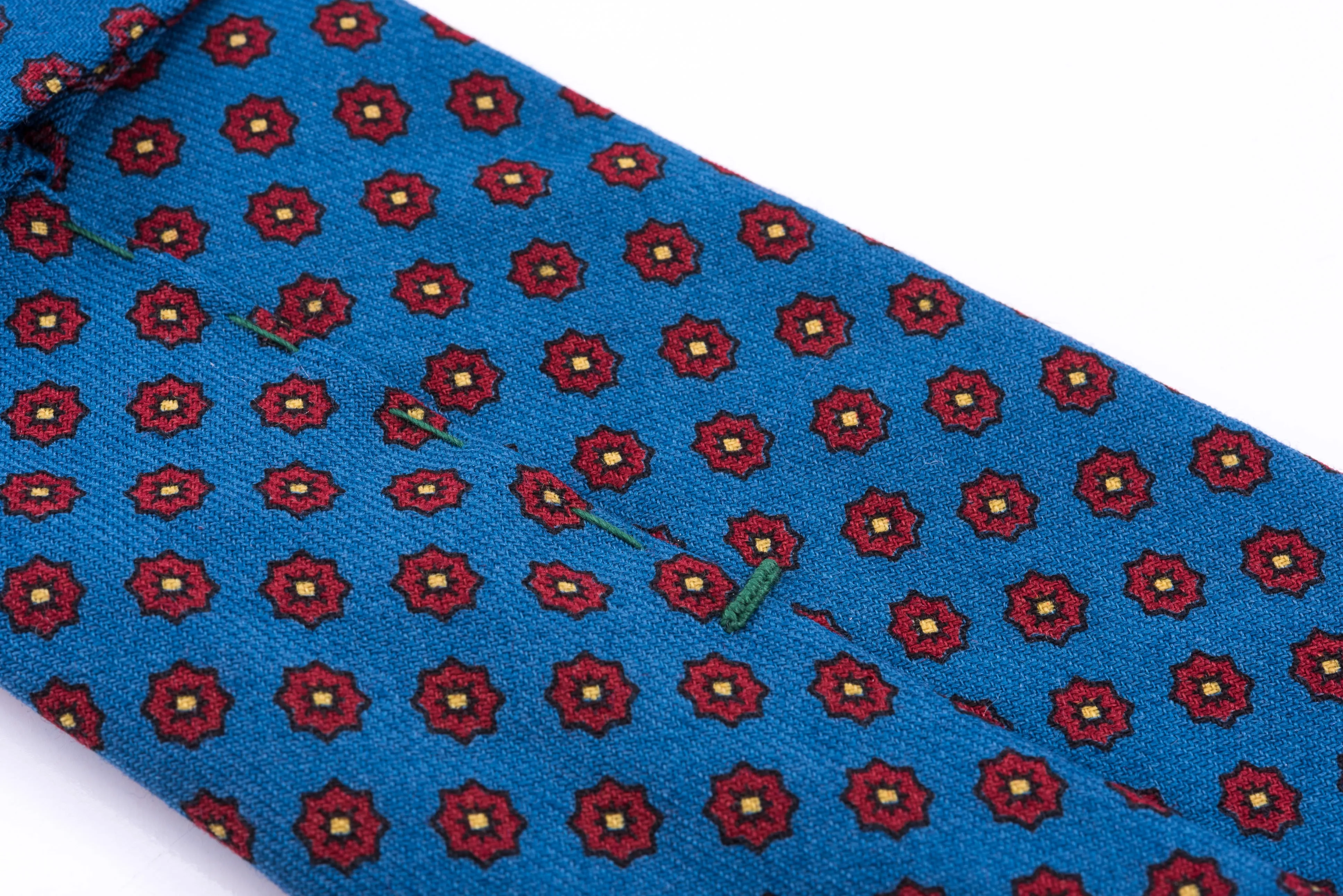 Mohair Blue Geometric Wool Challis Tie