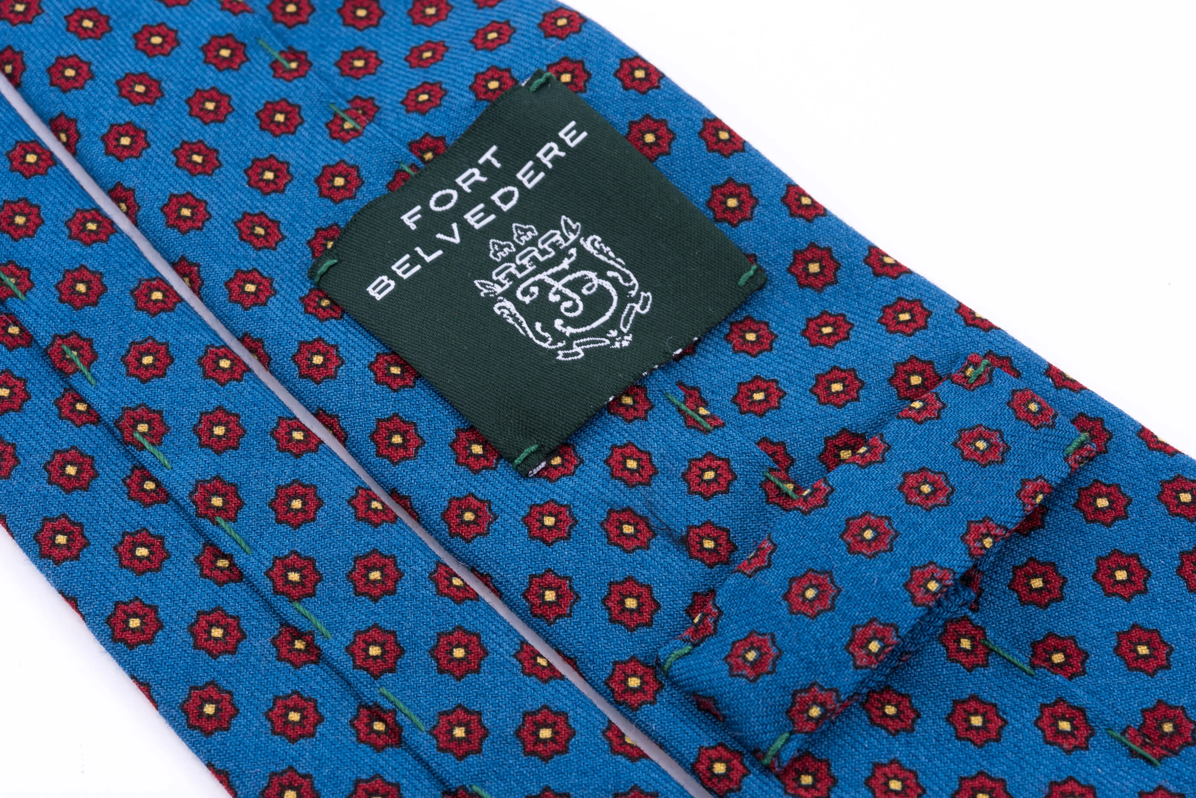 Mohair Blue Geometric Wool Challis Tie