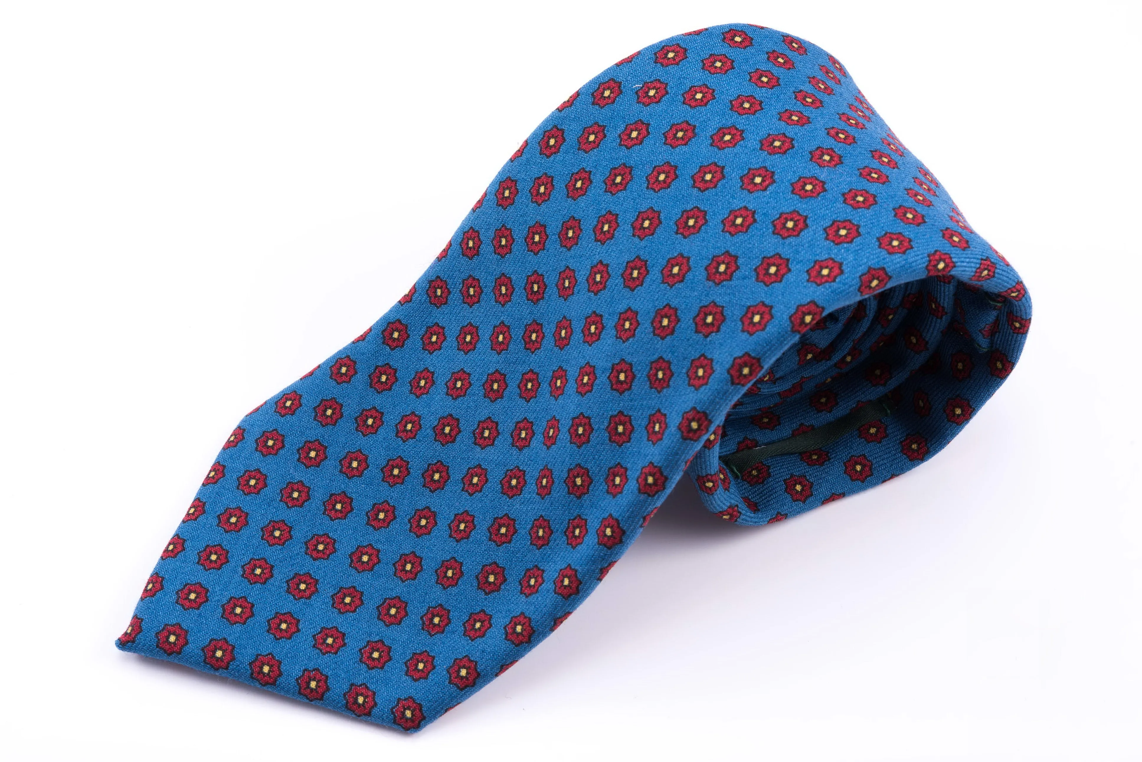 Mohair Blue Geometric Wool Challis Tie