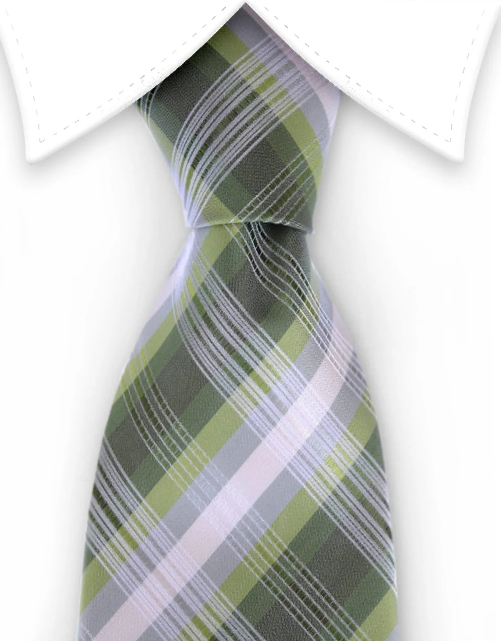 Multi-Green Plaid Tie