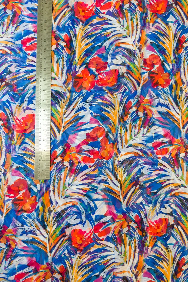 Multicolored Floral Printed Georgette Fabric