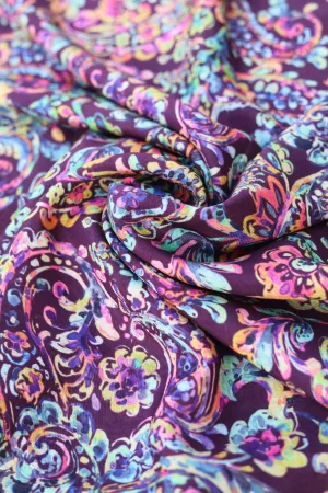 Multicolored Paisley Printed Art Silk Fabric